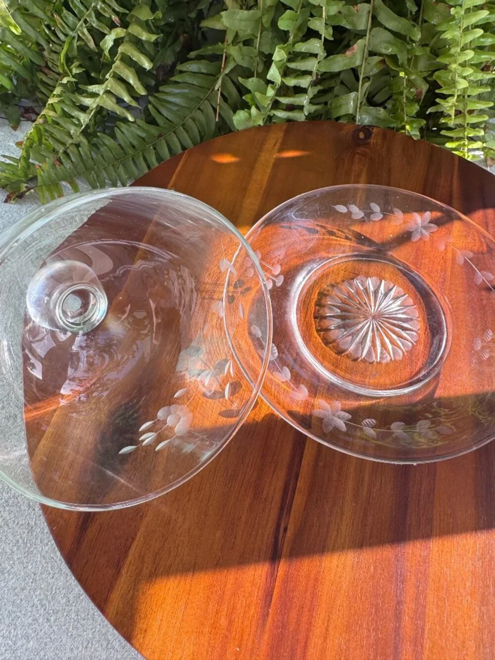 Vintage Princess House Heritage Glass Butter Dish with Lid